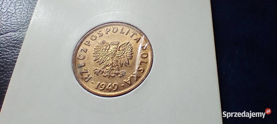 Stare monety 5 groszy 1949 Brąz skrętka Polska Numizmatyka Lesko