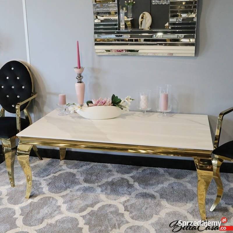 Zestaw mebli złotych glamour Ludwik Gold stół 60cm Warszawa sprzedam