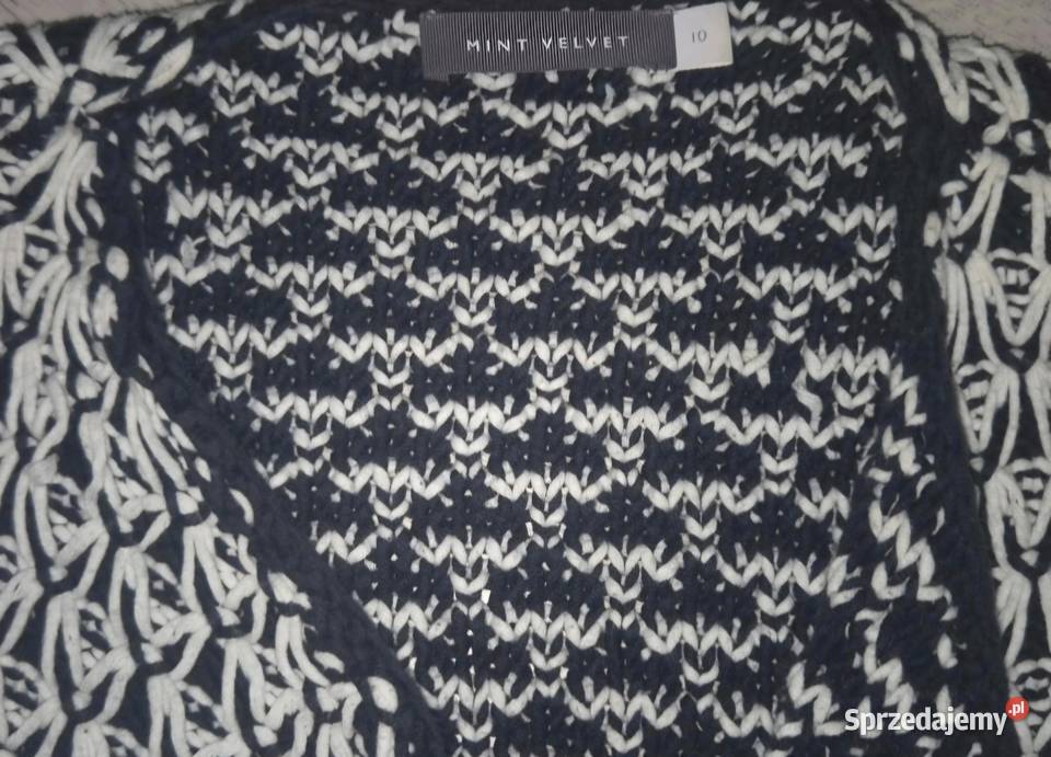 Sweter damski cardigan narzutka czerń i biel Łódź sprzedam
