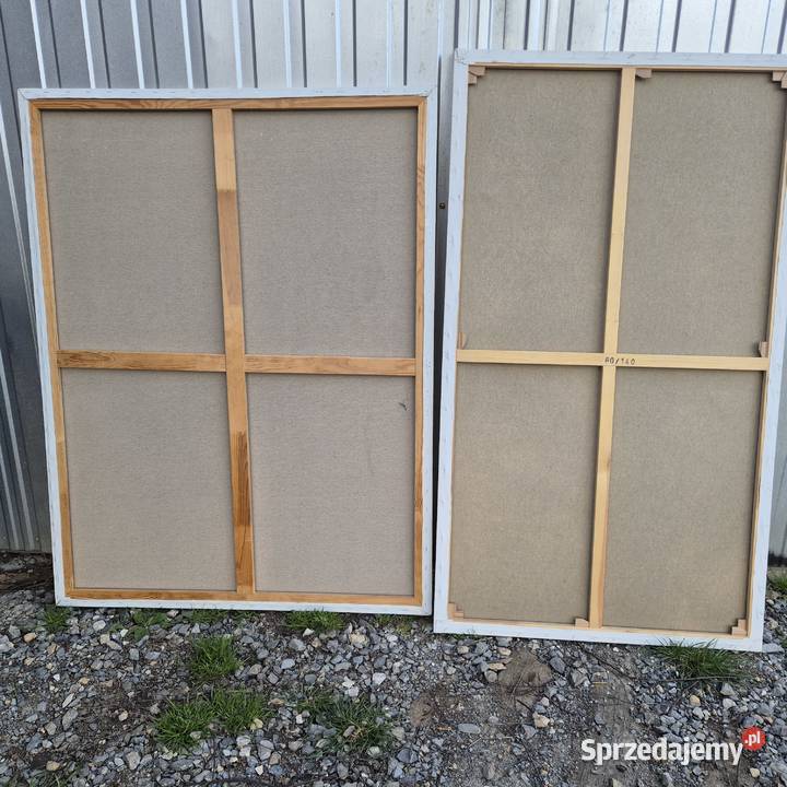 Dwa duże blejtramy 140x80 i 130x100 2 sztuki Malarstwo małopolskie