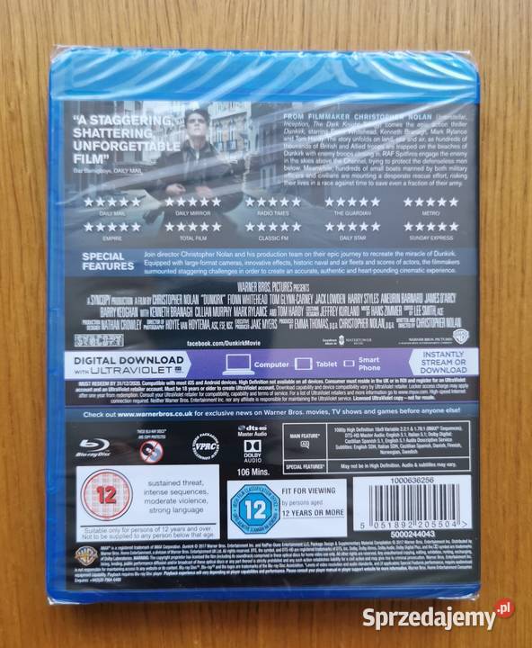 Dunkirk Dunkierka 2x Bluray En 2017 edycja limitowana Parzęczew sprzedam
