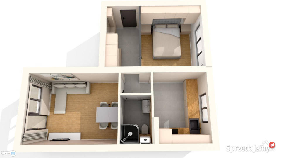 Mieszkanie 445m2 2 pokojowe Kielce 44.5m2
