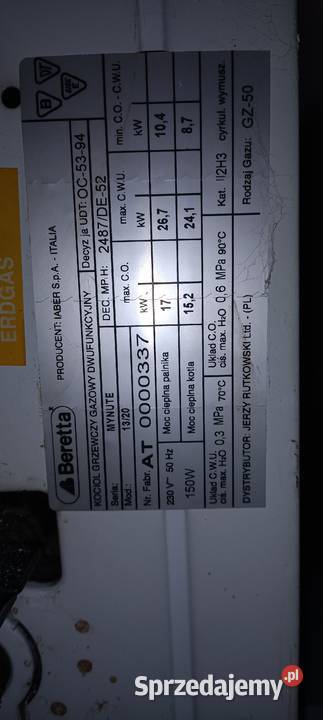 Piec gazowy dwufunkcyjny Beretha Pozostałe