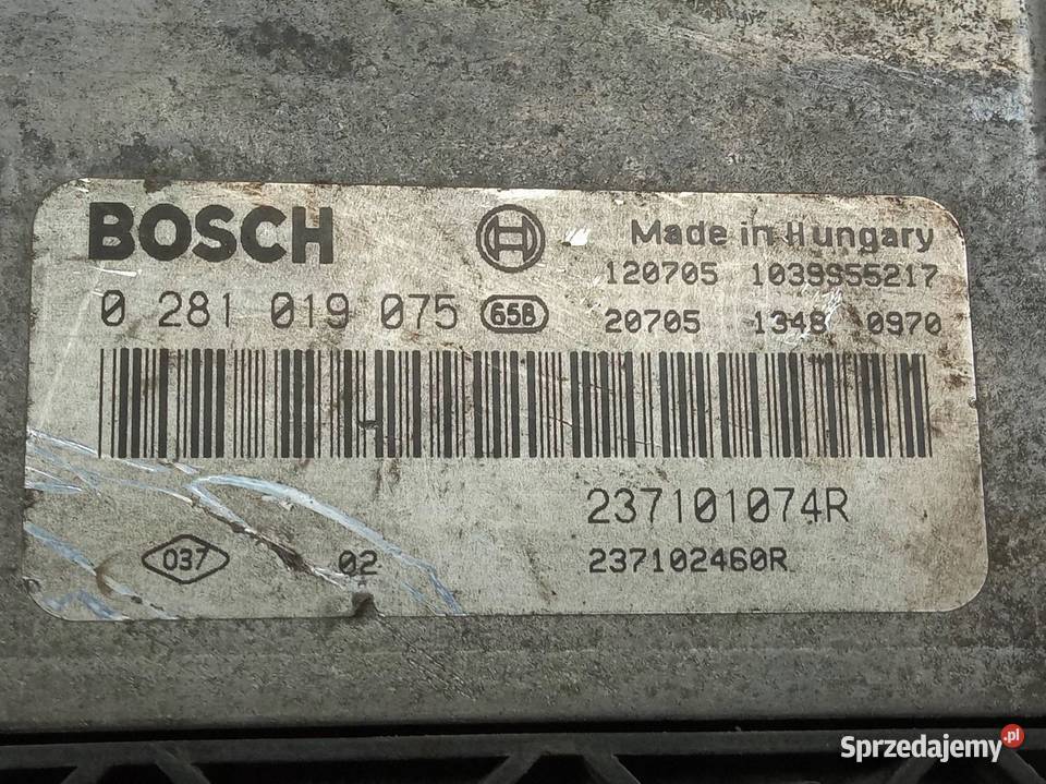 STEROWNIK SILNIKA 0281019075 237101074R 16D 130 Motoryzacja świętokrzyskie sprzedam