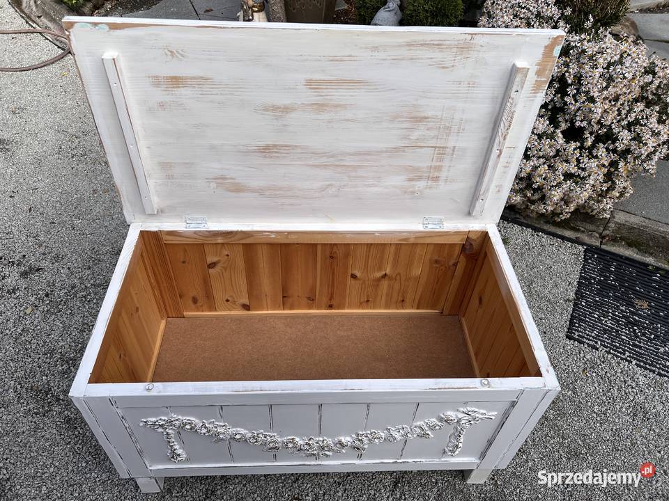 Drewniana skrzynia siedzisko shabby chic Meble lubuskie Żary