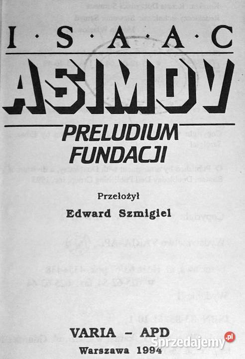 Preludium Fundacji Isaac Asimov lubelskie Chełm sprzedam