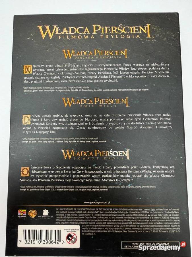 Władca Pierścieni Trylogia 6 DVD BOX STAN Warszawa sprzedam