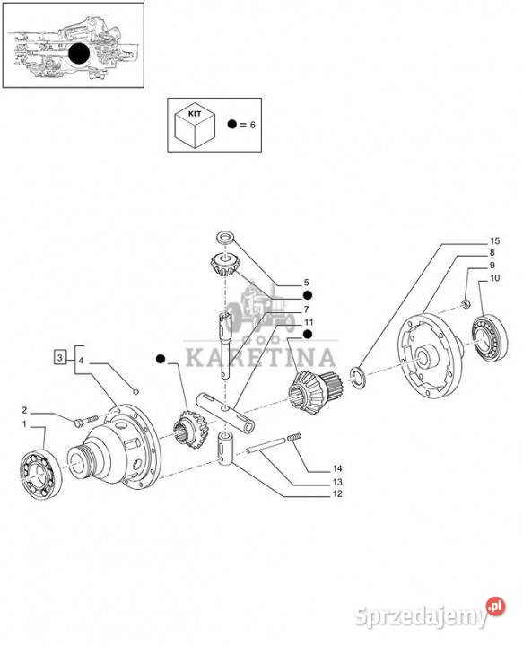 Holland T6010 Mechanizm róźnicowy 87372490 Jastrzębniki