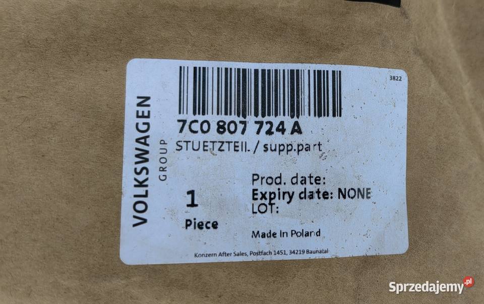 7C0807724A VW CRAFTER WSPORNIK ZDERZAKA ŚLIZG Rożnów