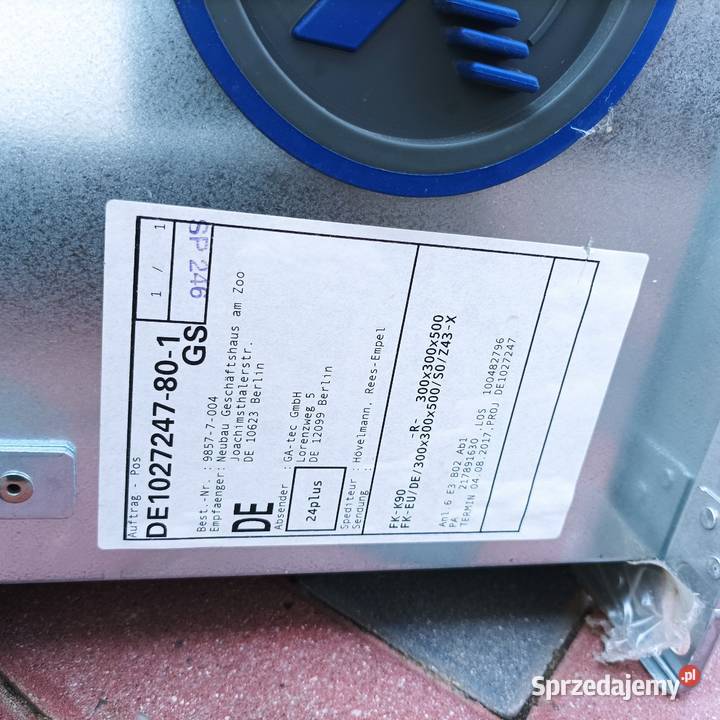 Przeciwpożarowe klapy odcinające Trox technik Produkcja Nowy Tomyśl sprzedam