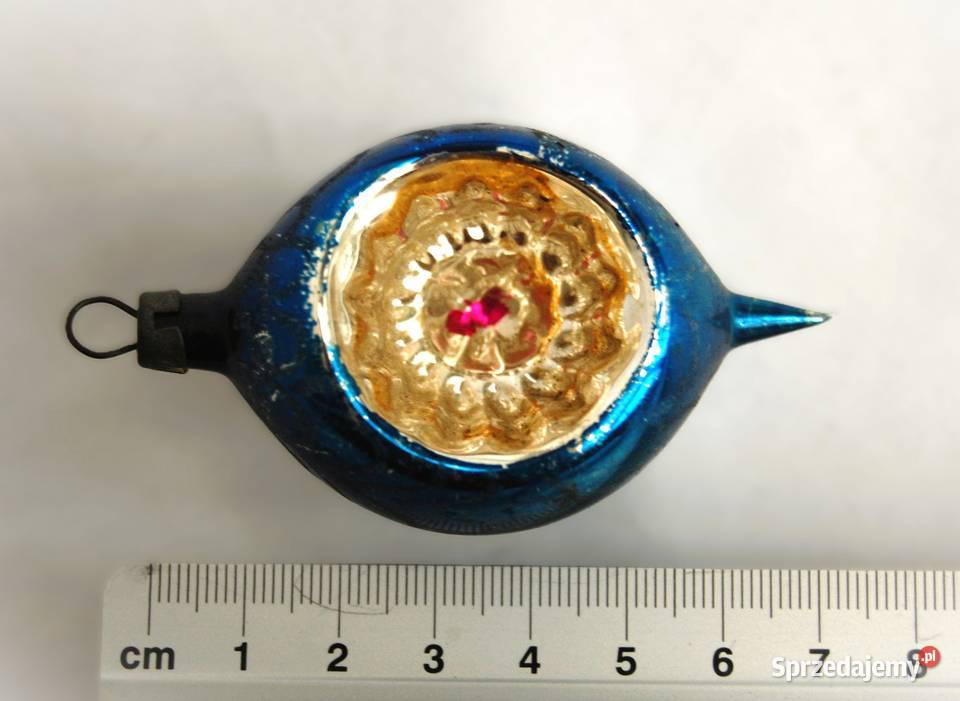 Stara bombka szklana ręcznie malowana reflektor lubelskie sprzedam