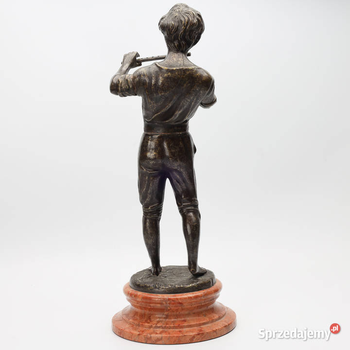 Artexpert Figura z brązu grajek chłopiec grający Szczecin