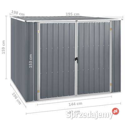 vidaXL Szopa ogrodowa szara 195x198x159 stal mazowieckie Warszawa sprzedam