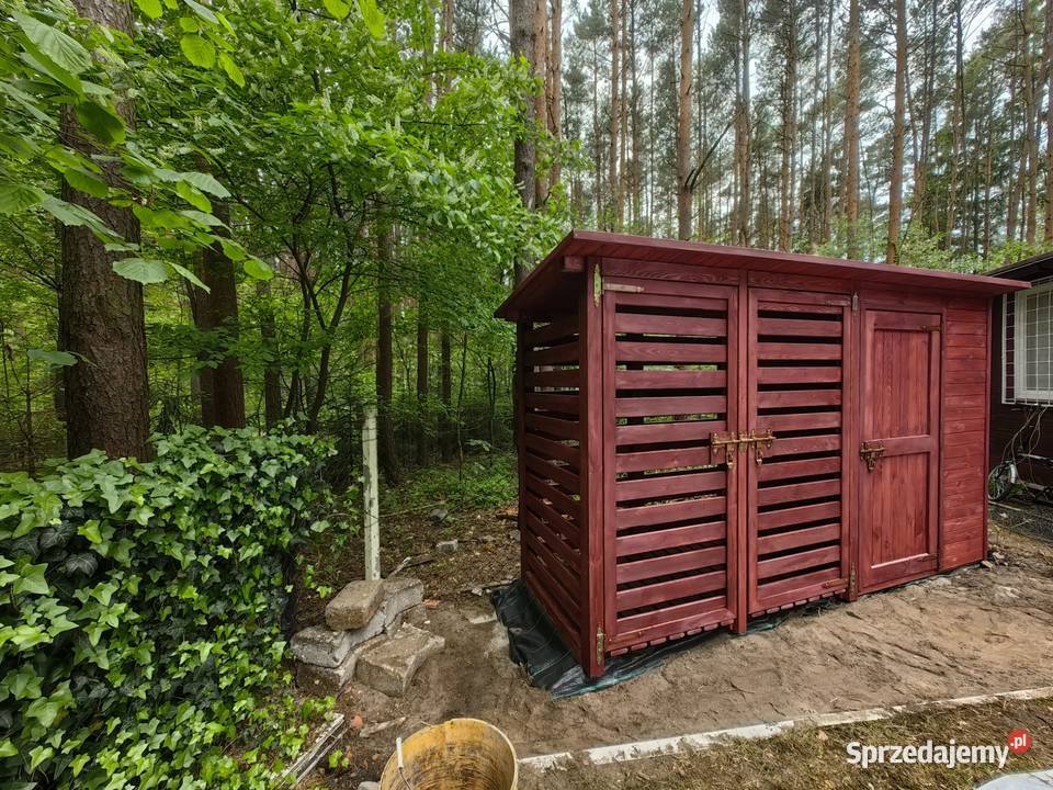 Domek narzędziowy drewniany z zamykaną drewutnią śląskie sprzedam