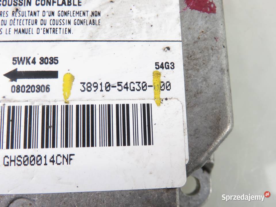 MODUŁ AIRBAG SUZUKI LIANA ER RH SEDAN 3891054G30 sprzedam
