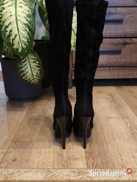 Czarne eleganckie zamszowe kozaki ALDO Bełżyce sprzedam