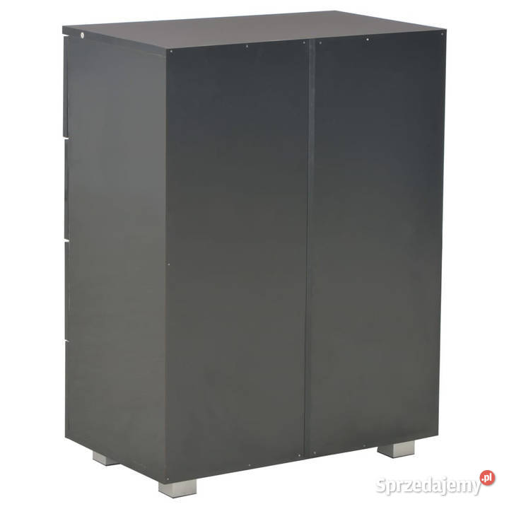 Komoda czarna z połyskiem 60x35x80 materiał Komody
