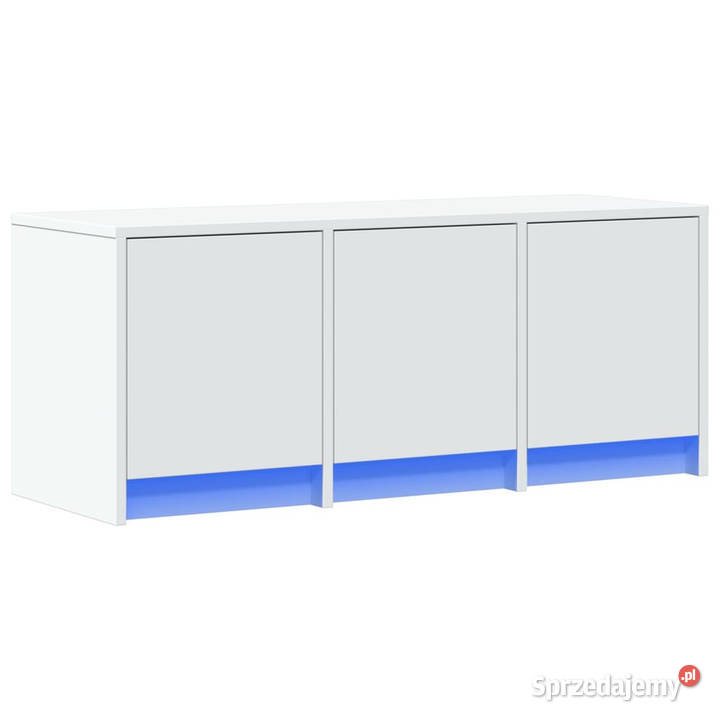 Szafka TV z LED biała 97x34x40 materiał Warszawa