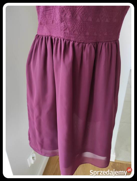 HM Burgundia sukienka 40 L piękny kolor rękawek Spódnice i sukienki mazowieckie Płock