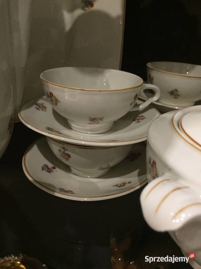 Przedwojenny Porcelana Ćmielów Serwis do czarnej kujawsko-pomorskie