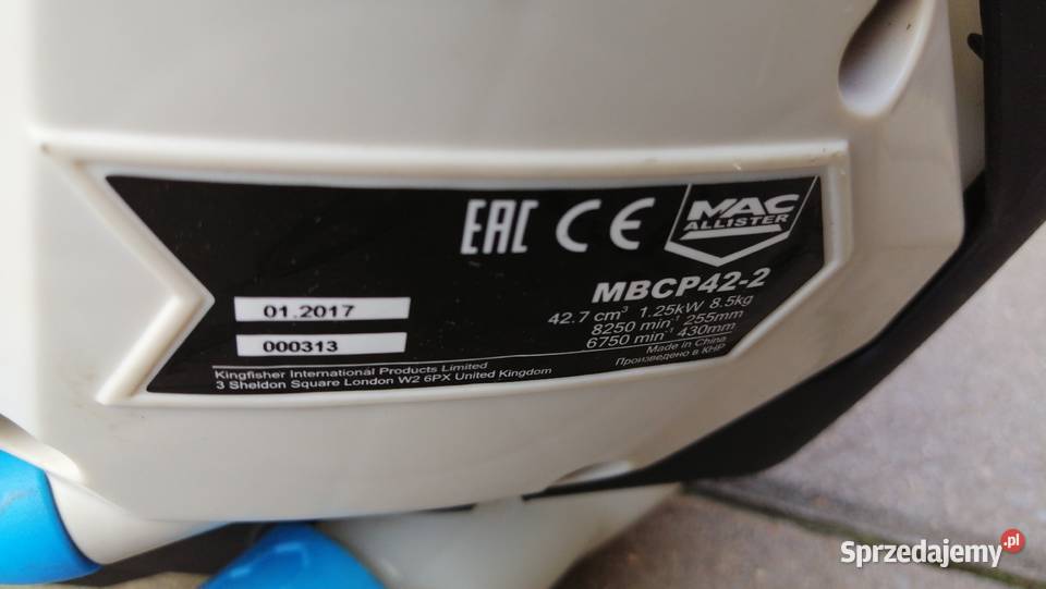 KOSA SPALINOWA MACALLISTER model MBCP422 17 wielkopolskie Wyrzeka