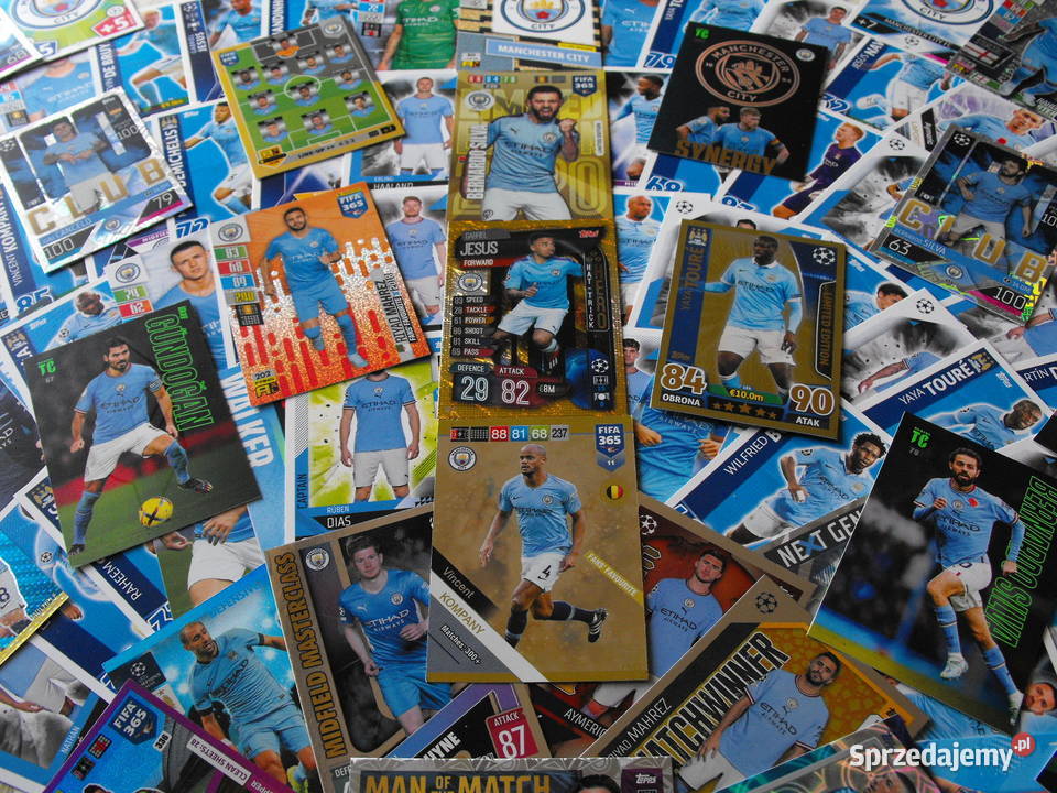Karty piłkarskie MANCHESTER CITY zestaw 112 kart Mykanów sprzedam