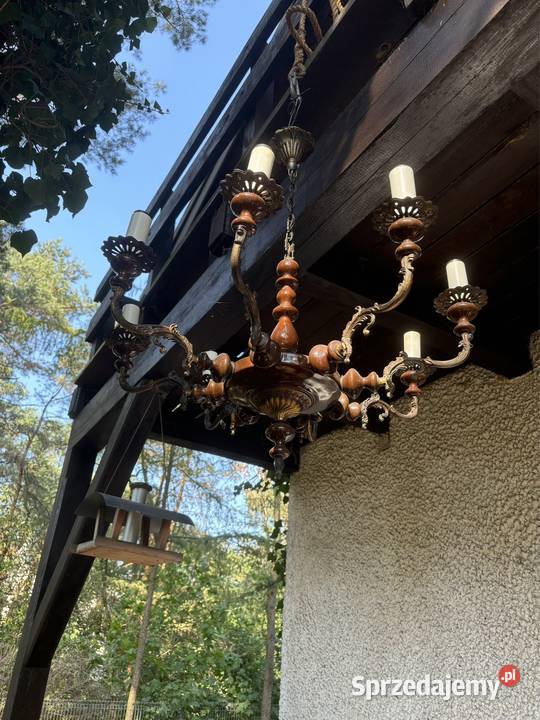 Żyrandol Mosiężnoporcelanowy 8 żarówek Warszawa sprzedam