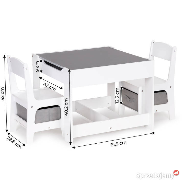 Meble dzieci zestaw drewniany stół 2 krzesła Smogorzów sprzedam