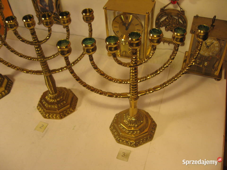 Mosiężny świecznik menora Mosiądz Kolekcja