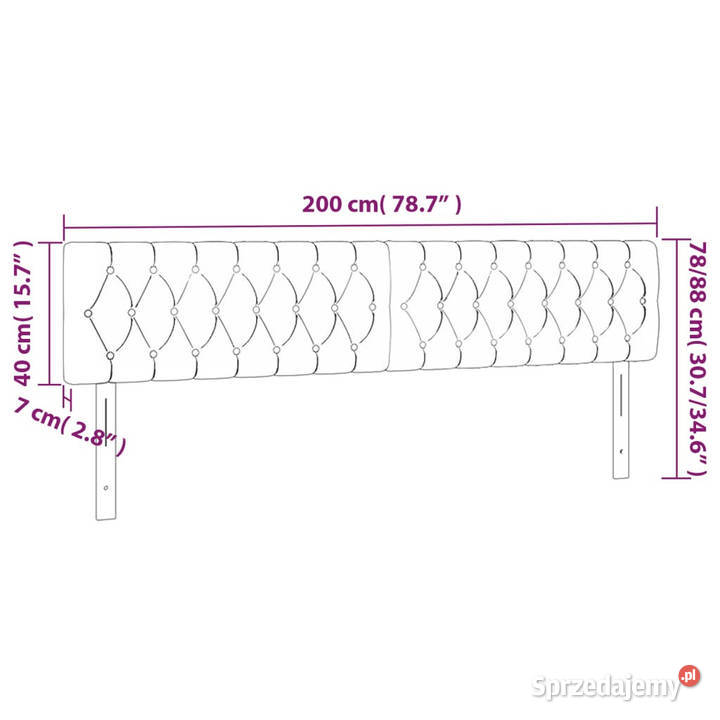 Zagłówek do łóżka z LED jasnoszary 200x7x7888 mazowieckie