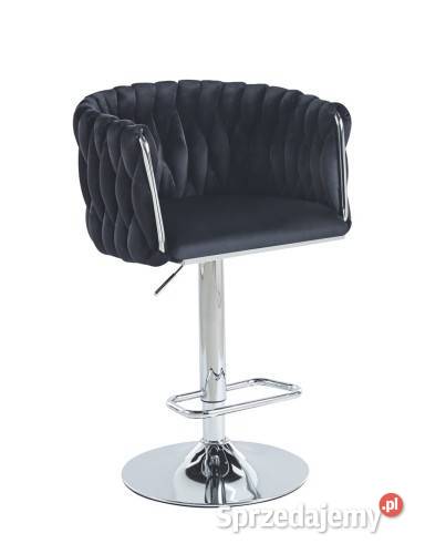 Hoker czarnosrebrny krzesło barowe Luxury Golkowice