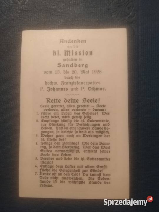 Obrazek Święty 1928 dolnośląskie Wałbrzych sprzedam