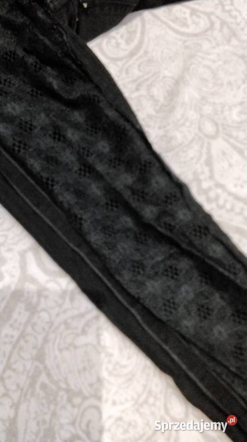 Czarne Spodnie Jeans Damskie GUESS XS Dziury Spodnie Nowa Sól