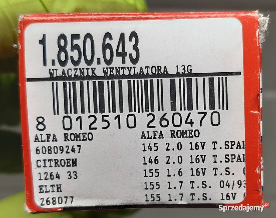 CZUJNIK WENTYLATORA ALFA FIAT CITROEN PEUGEOT czujniki dolnośląskie Mielęcin