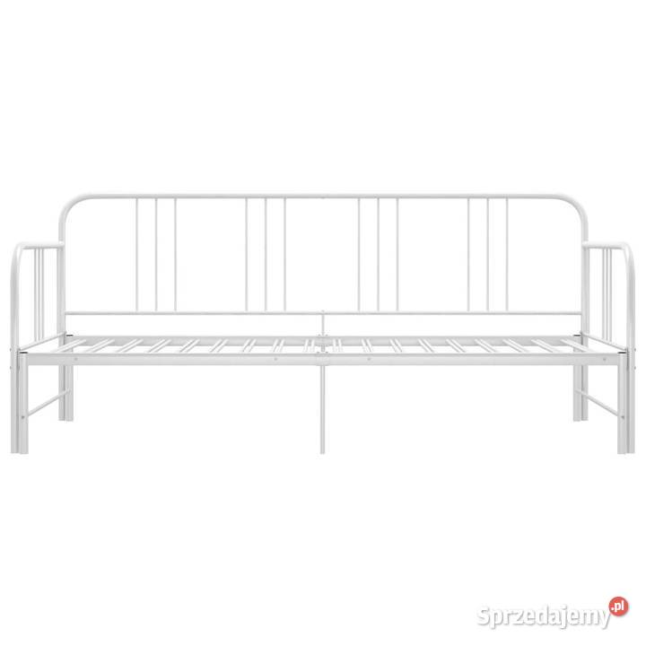 Sofa z wysuwaną ramą łóżka biała metalowa 90x200 Łóżka Warszawa