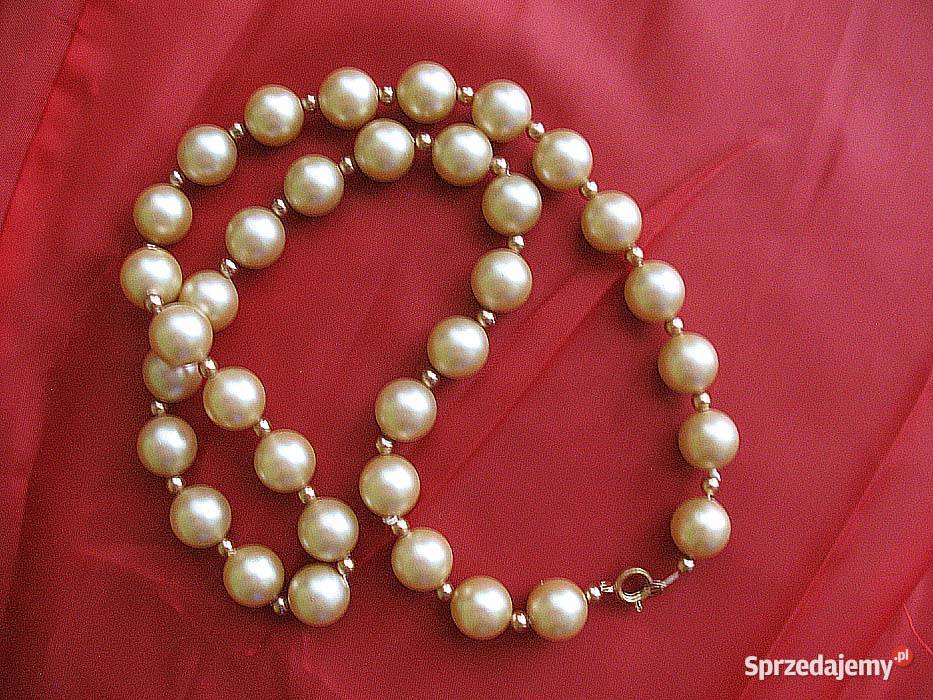 Perły krótki naszyjnik z dużych pereł długość 60 Dla kobiet Siedlce