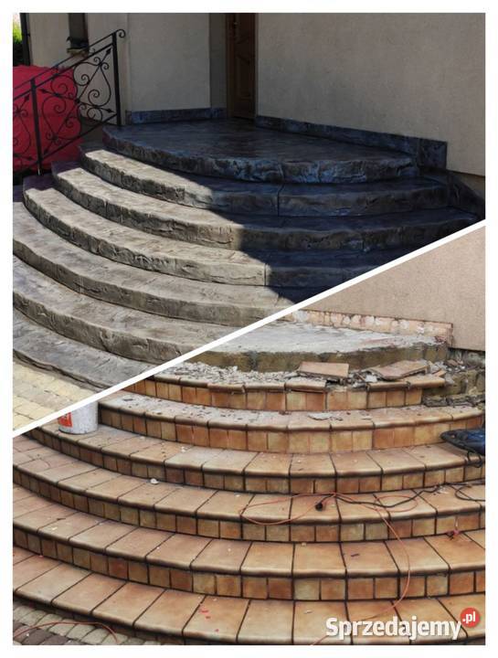 Beton stemplowany tarasy schody filary cokoly Gliwice