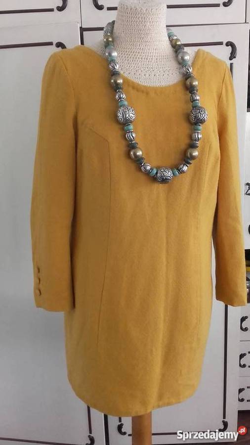 MUSZTARDOWA KASZMIROWA SEXI SUKIENKA r 42 Rozmiar 42(XL) wielkopolskie Piła