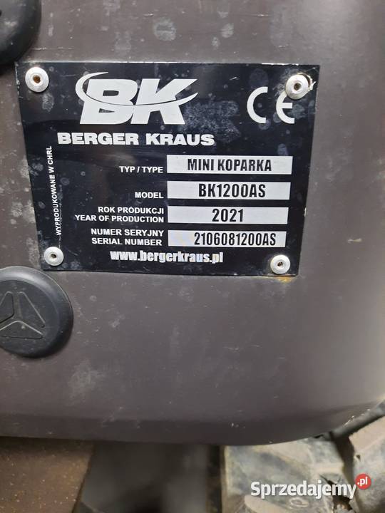 Minikoparka Berger Kraus BK1200AS KUBOTA 26 MTH Bielawa