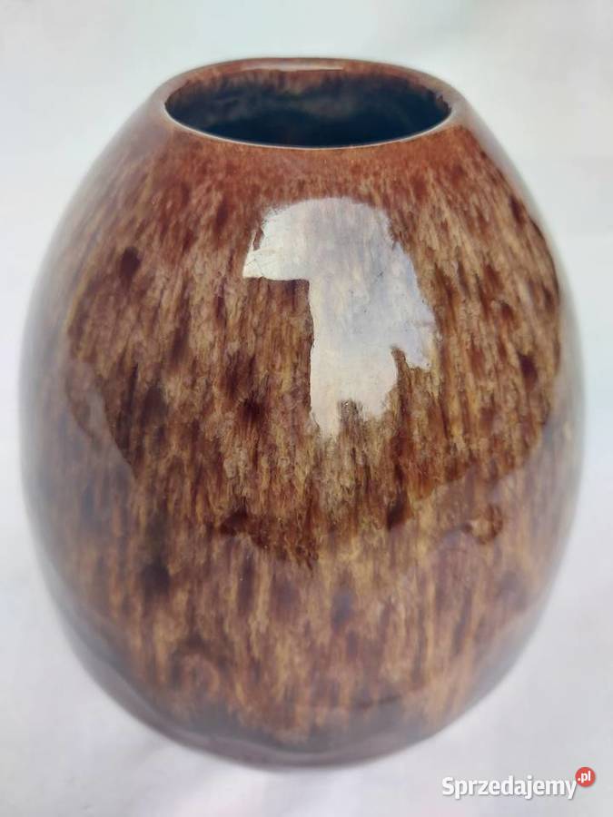 Wazon ceramiczny retro bączek szkliwo zaciekowe Kraków
