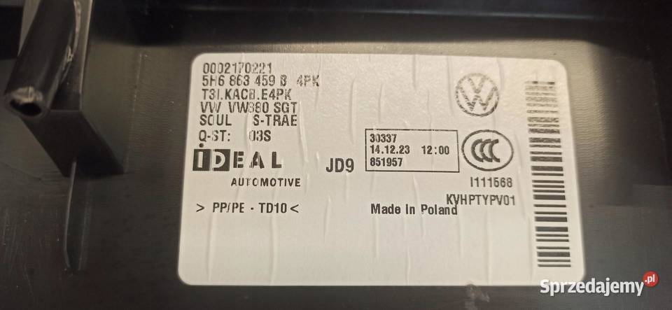 VW GOLF VIII 8 HB OSŁONA PROGU BAGAŻNIKA