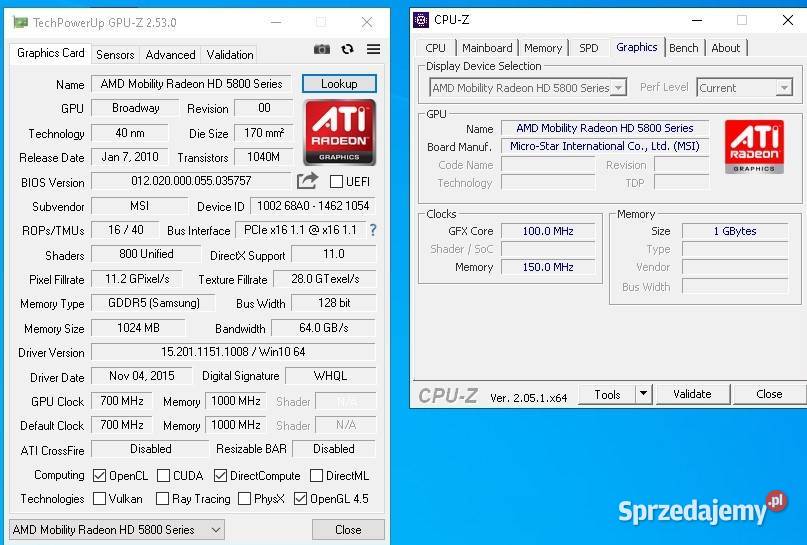 ATI Mobility Radeon HD 5870 mobilna karta Bielsko-Biała