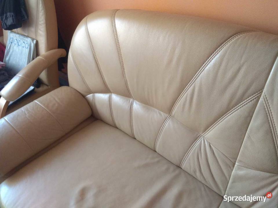 Komplet wypoczynkowy z naturalnej skóry Sosnowiec sprzedam