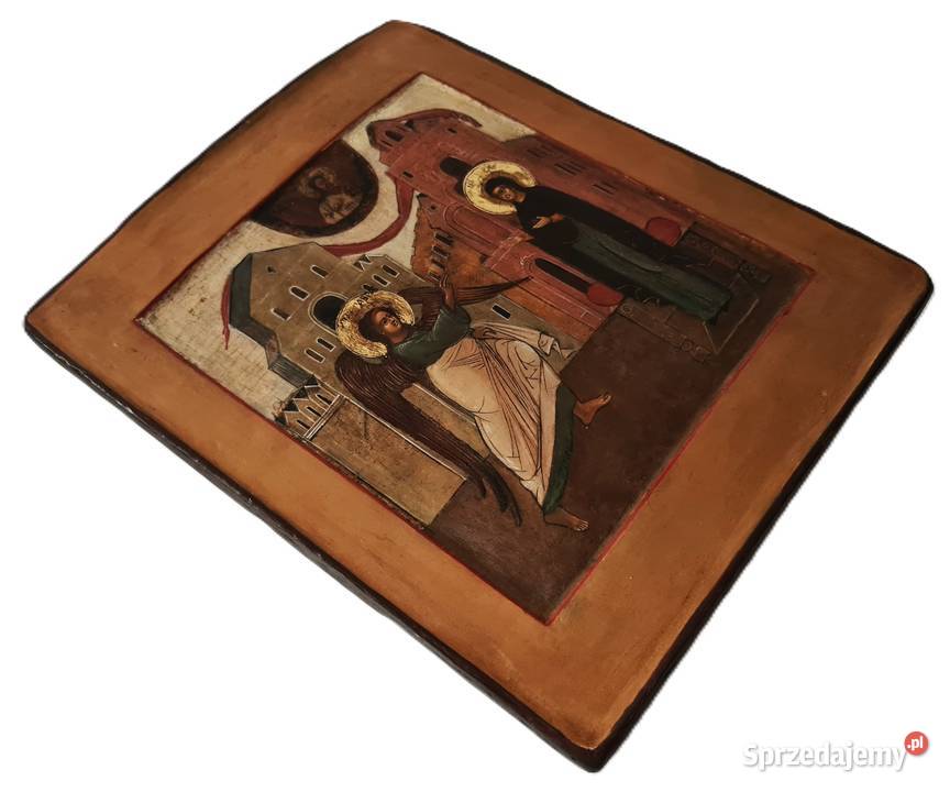 Ikona Zwiastowanie Najświętszej Marii Panny 0328 Antyki, Sztuka, Kolekcje Warszawa