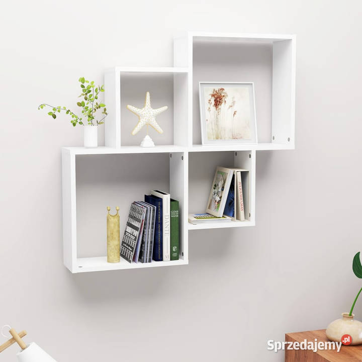 Półka ścienna kostki biała 80x15x785 materiał Warszawa sprzedam