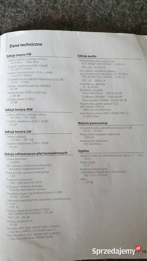 Radio samochodowe Kenwood KDC3041 Skierniewice