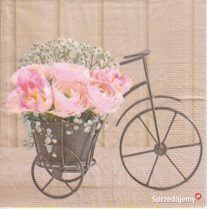 Dekupaż serwetkikwiaty love rower retro Skarżysko-Kamienna sprzedam
