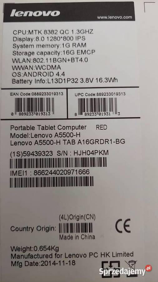 Tablet Lenovo A850