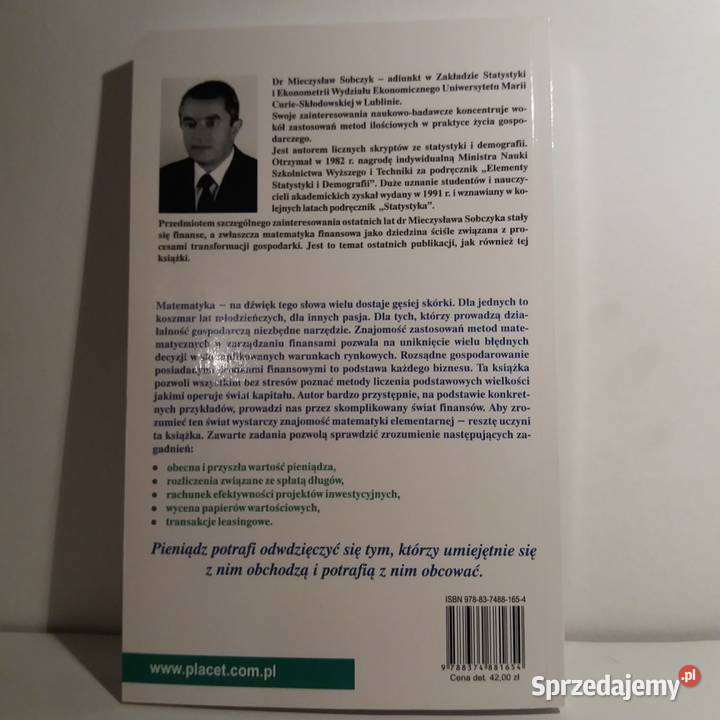 Sobczyk Mieczysław Matematyka finansowa Podstawy Warta