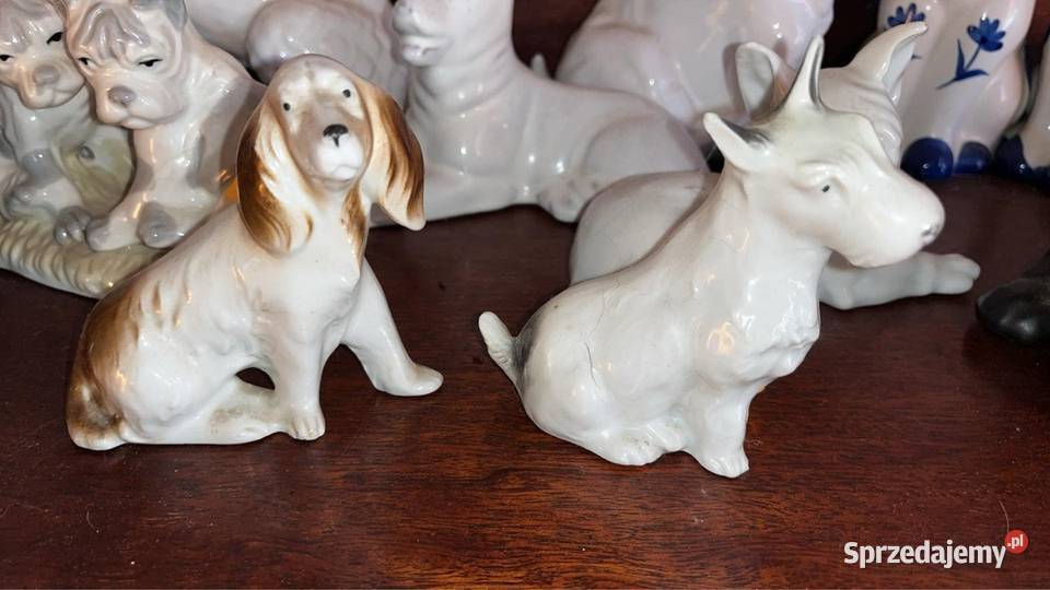 Pies Figurka porcelanowa Śliczna bez sygnatur Porcelana i szkło Gdańsk sprzedam